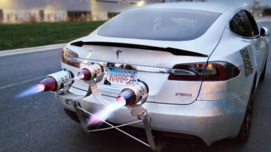 Guy straps three jet engines to the back of his Tesla for the fun of it