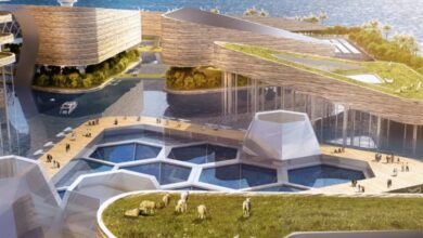 Inside futuristic design for floating city in China with underwater streets