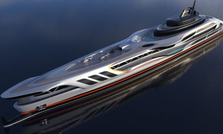 Shark-inspired billion superyacht so big you need vehicle to get around Shark-inspired billion superyacht so big you need vehicle to get around