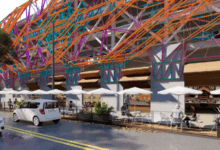San Jose parking garage construction shutters micro-retail