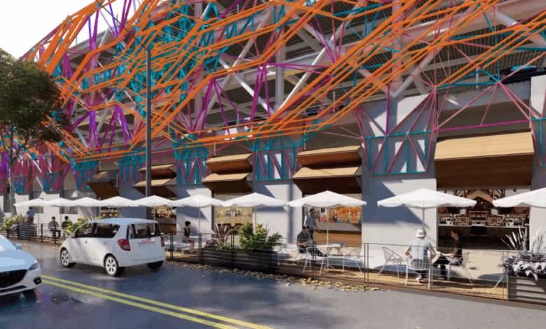 San Jose parking garage construction shutters micro-retail