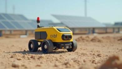 Robot hỗ trợ xây nhanh trang trại điện mặt trời