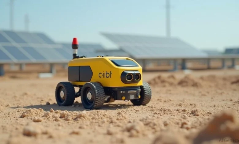 Robot hỗ trợ xây nhanh trang trại điện mặt trời