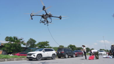 Drone vận chuyển 5 tấn hàng vào vùng lũ