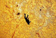 Ảnh chụp người nhảy dù phía trước Mặt Trời thu hút chú ý