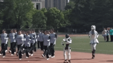 Robot hình người bất ngờ ôm nữ sinh