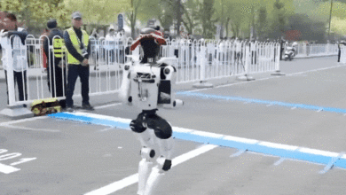 Những cú ngã của robot hình người tại giải chạy Bắc Kinh