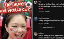 Người đàn ông xin lỗi vì hành động phân biệt chủng tộc với cô gái Hàn Quốc tại World Cup