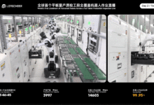 Livestream robot hình người làm việc trong nhà máy