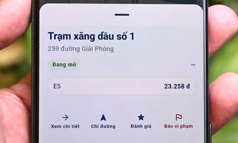 Ứng dụng tra cứu giá xăng và phản ánh vi phạm chất lượng